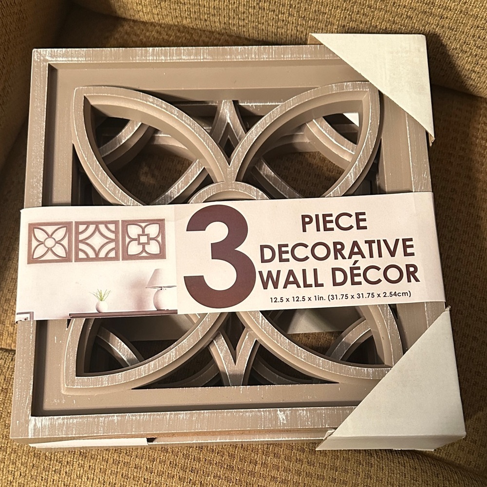 New 3 piece Elegant Taupe Wall Art Set